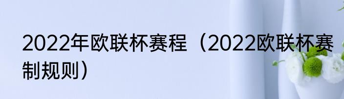 2022年欧联杯赛程（2022欧联杯赛制规则）