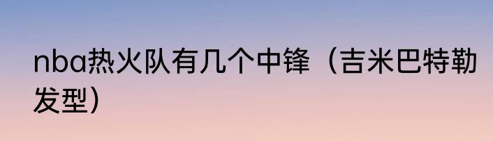 nba热火队有几个中锋（吉米巴特勒发型）