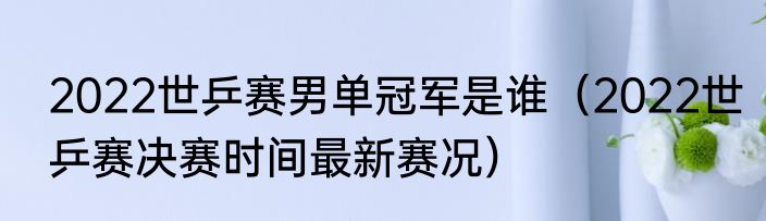 2022世乒赛男单冠军是谁（2022世乒赛决赛时间最新赛况）