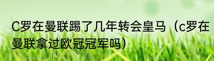C罗在曼联踢了几年转会皇马（c罗在曼联拿过欧冠冠军吗）