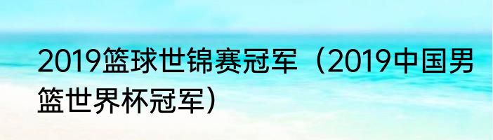 2019篮球世锦赛冠军（2019中国男篮世界杯冠军）