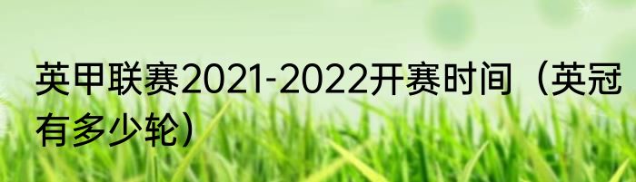 英甲联赛2021-2022开赛时间（英冠有多少轮）