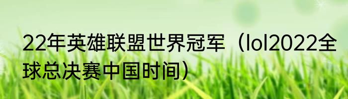22年英雄联盟世界冠军（lol2022全球总决赛中国时间）