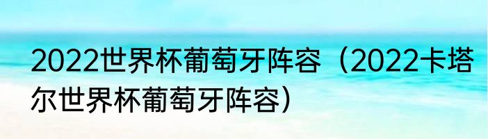 2022世界杯葡萄牙阵容(2022卡塔尔世界杯葡萄牙阵容)