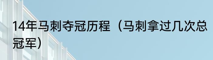 14年马刺夺冠历程（马刺拿过几次总冠军）