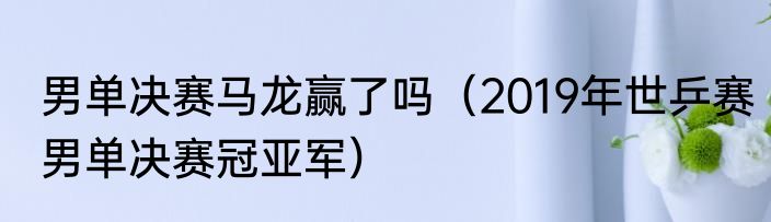 男单决赛马龙赢了吗（2019年世乒赛男单决赛冠亚军）