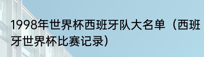 1998年世界杯西班牙队大名单（西班牙世界杯比赛记录）