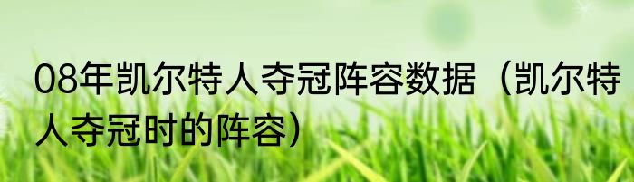 08年凯尔特人夺冠阵容数据（凯尔特人夺冠时的阵容）