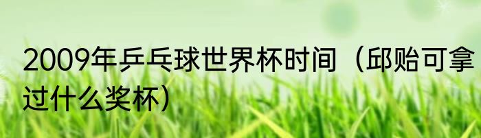 2009年乒乓球世界杯时间（邱贻可拿过什么奖杯）