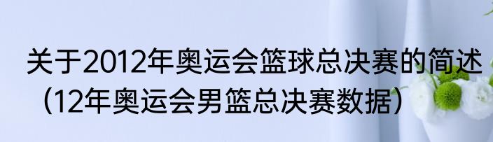 关于2012年奥运会篮球总决赛的简述（12年奥运会男篮总决赛数据）