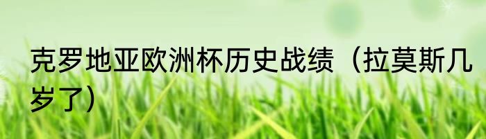 克罗地亚欧洲杯历史战绩（拉莫斯几岁了）