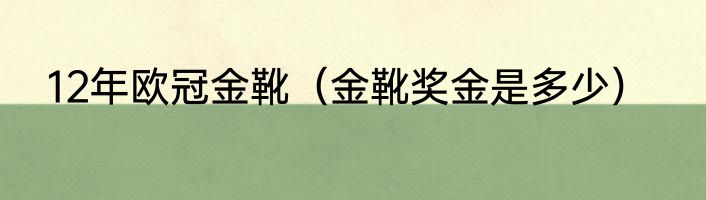 12年欧冠金靴（金靴奖金是多少）