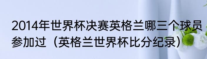 2014年世界杯决赛英格兰哪三个球员参加过（英格兰世界杯比分纪录）