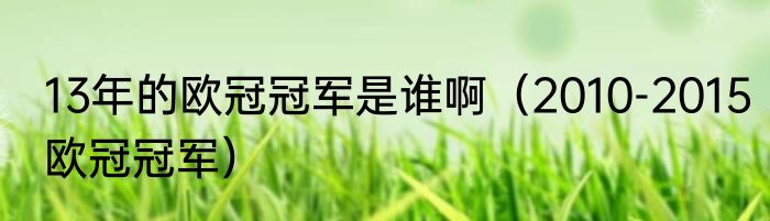 13年的欧冠冠军是谁啊（2010-2015欧冠冠军）