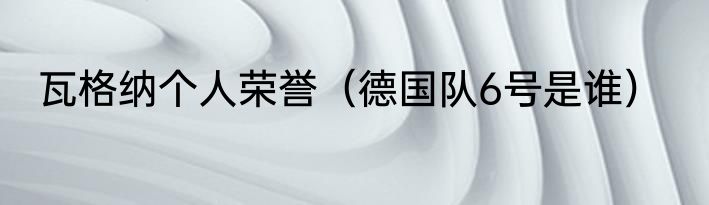 瓦格纳个人荣誉（德国队6号是谁）