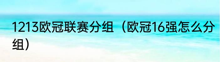 1213欧冠联赛分组（欧冠16强怎么分组）