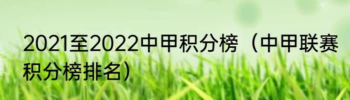 2021至2022中甲积分榜(中甲联赛积分榜排名)