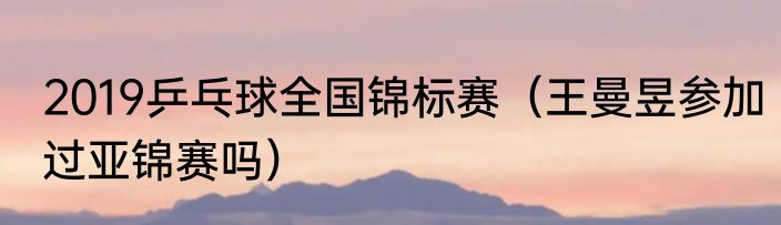 2019乒乓球全国锦标赛（王曼昱参加过亚锦赛吗）