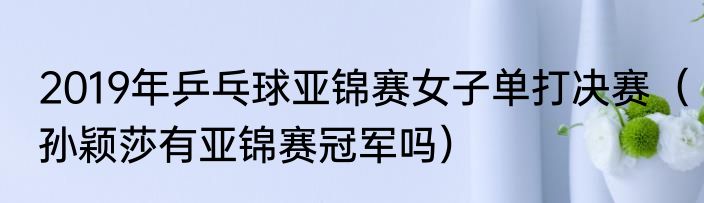 2019年乒乓球亚锦赛女子单打决赛（孙颖莎有亚锦赛冠军吗）