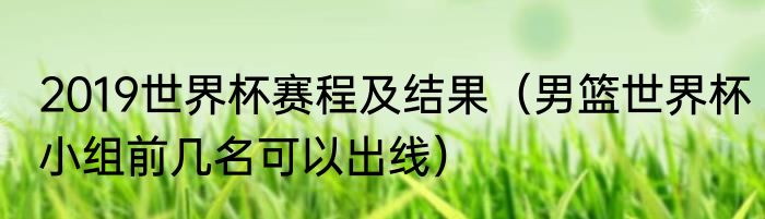 2019世界杯赛程及结果（男篮世界杯小组前几名可以出线）
