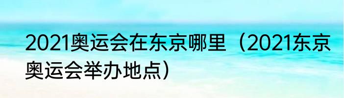 2021奥运会在东京哪里（2021东京奥运会举办地点）