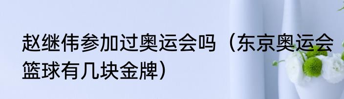 赵继伟参加过奥运会吗（东京奥运会篮球有几块金牌）