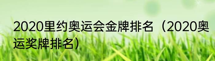 2020里约奥运会金牌排名（2020奥运奖牌排名）