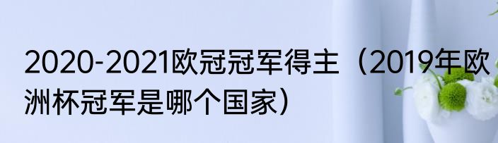 2020-2021欧冠冠军得主（2019年欧洲杯冠军是哪个国家）