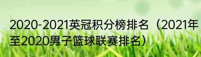 2020-2021英冠积分榜排名（2021年至2020男子篮球联赛排名）