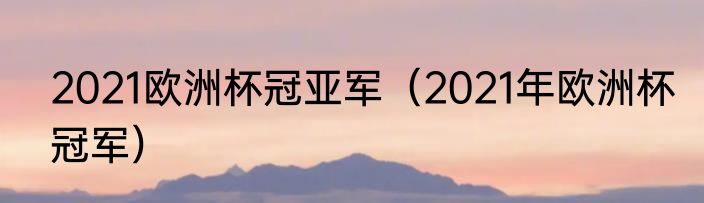 2021欧洲杯冠亚军（2021年欧洲杯冠军）