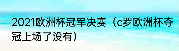 2021欧洲杯冠军决赛（c罗欧洲杯夺冠上场了没有）