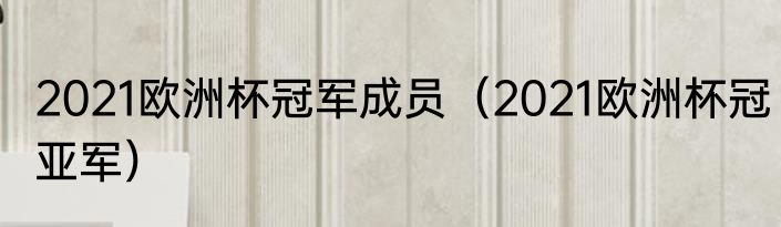 2021欧洲杯冠军成员（2021欧洲杯冠亚军）