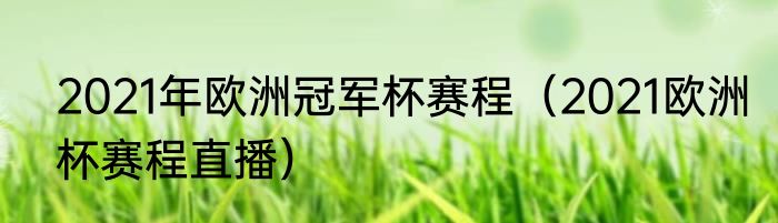 2021年欧洲冠军杯赛程（2021欧洲杯赛程直播）