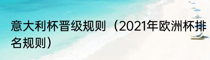 意大利杯晋级规则（2021年欧洲杯排名规则）