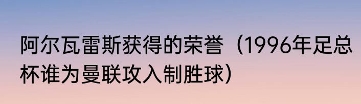阿尔瓦雷斯获得的荣誉（1996年足总杯谁为曼联攻入制胜球）