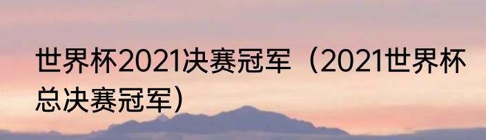 世界杯2021决赛冠军（2021世界杯总决赛冠军）