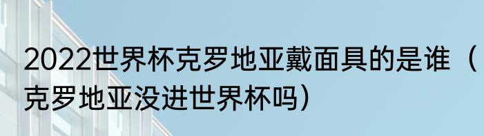 2022世界杯克罗地亚戴面具的是谁（克罗地亚没进世界杯吗）