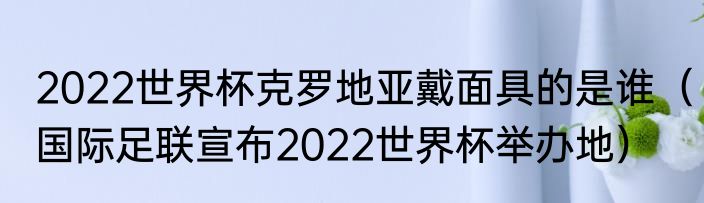 2022世界杯克罗地亚戴面具的是谁（国际足联宣布2022世界杯举办地）