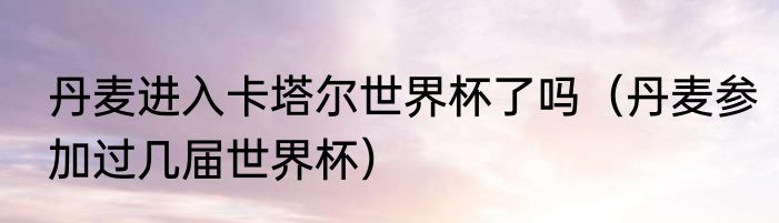 丹麦进入卡塔尔世界杯了吗（丹麦参加过几届世界杯）