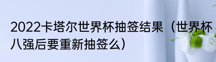 2022卡塔尔世界杯抽签结果（世界杯八强后要重新抽签么）