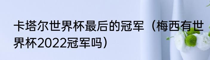 卡塔尔世界杯最后的冠军（梅西有世界杯2022冠军吗）
