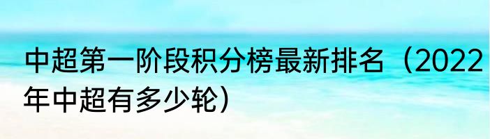 中超第一阶段积分榜最新排名（2022年中超有多少轮）