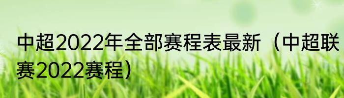 中超2022年全部赛程表最新（中超联赛2022赛程）