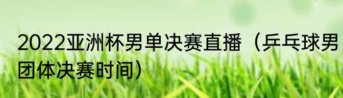 2022亚洲杯男单决赛直播（乒乓球男团体决赛时间）