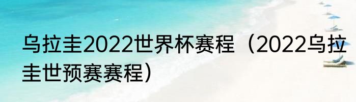 乌拉圭2022世界杯赛程（2022乌拉圭世预赛赛程）