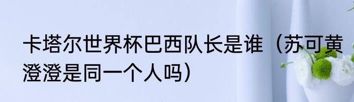 卡塔尔世界杯巴西队长是谁（苏可黄澄澄是同一个人吗）