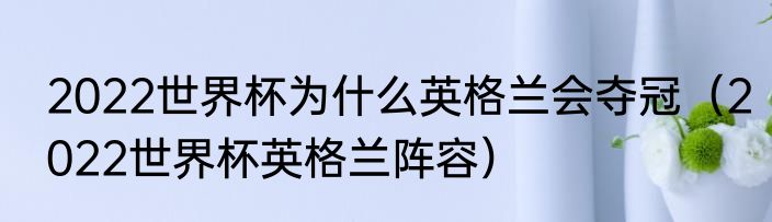2022世界杯为什么英格兰会夺冠（2022世界杯英格兰阵容）