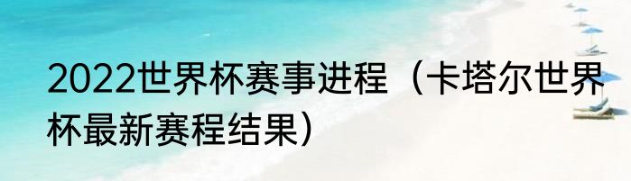 2022世界杯赛事进程（卡塔尔世界杯最新赛程结果）