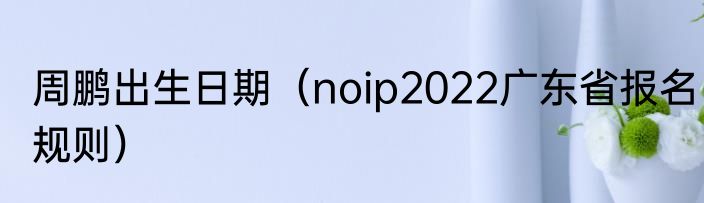 周鹏出生日期（noip2022广东省报名规则）