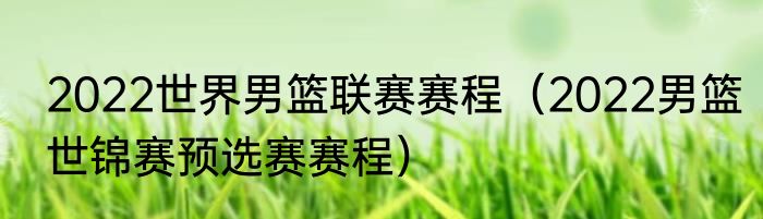 2022世界男篮联赛赛程（2022男篮世锦赛预选赛赛程）